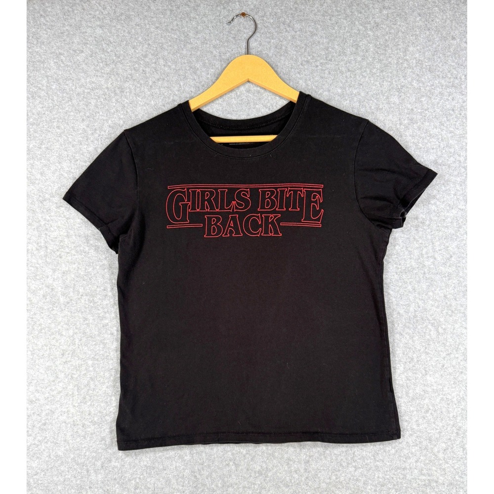 Prince Peter Medium T-Shirt Girls Bite Back Retro Graphic Cotton Black Tee
